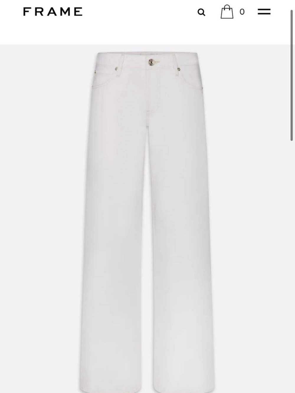 FRAME Amelia Gray White Women's Straight Leg Button Fly Jeans Size 31 AU Clean